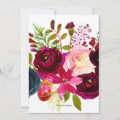 Vrijgezellenfeest, Bourgogne, Blush+Navy Waterverf Kaart (Achterkant)