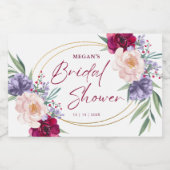 Vrijgezellenfeest Bourgondië & Blush Bloom Mini Fl Sparkling Wijnetiket (Enkel label)