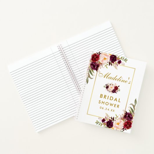 Vrijgezellenfeest Bourgondië Floral Gold cadeau li Notitieboek (Binnen)