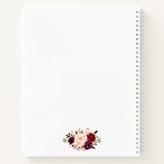 Vrijgezellenfeest Bourgondië Floral Gold cadeau li Notitieboek (Achterkant)