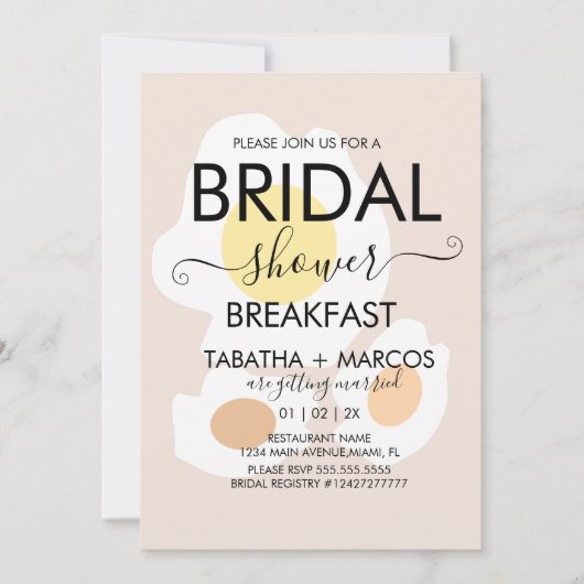 Vrijgezellenfeest Breakfast Egg Brunch Invitation Kaart (Voorkant)