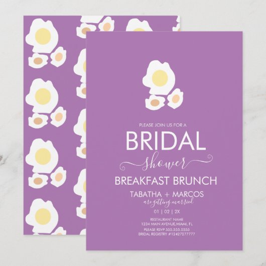 Vrijgezellenfeest Breakfast Eggs Brunch Pattern Kaart (Voorkant / Achterkant)