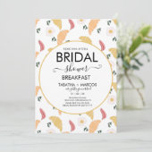 Vrijgezellenfeest Breakfast Eggs Croissant Brunch Kaart (Staand voorkant)