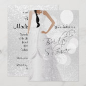 vrijgezellenfeest Bride a in Witte Glitter Uitnodi Kaart (Voorkant / Achterkant)