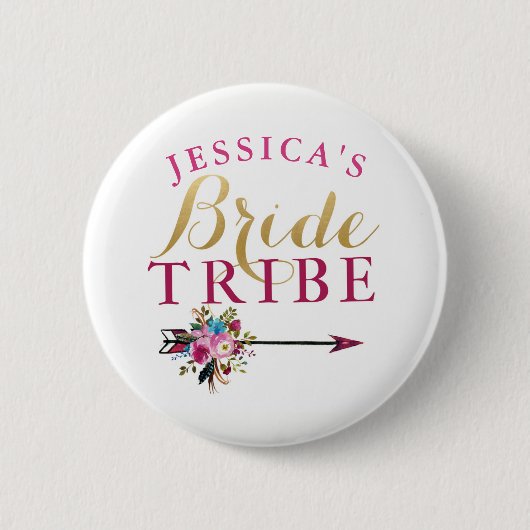 vrijgezellenfeest Bride Badges Bachelorette Tribe  Ronde Button 5,7 Cm (Voorkant)