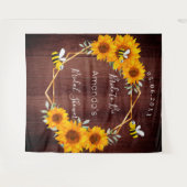 Vrijgezellenfeest Bride voor bijenzonnebloemen, bi Wandkleed (Voorkant (horizontaal))