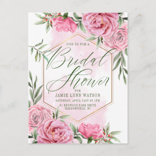 Vrijgezellenfeest   BRIEFKAART  WATERVERF ROZEN