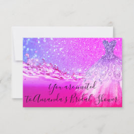 Vrijgezellenfeest Bright Pink Dress Glitter Ombre Kaart