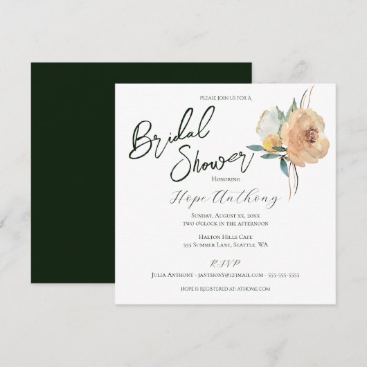 Vrijgezellenfeest Bright Summer Flowers Elegant Kaart (Voorkant / Achterkant)