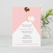 vrijgezellenfeest Brown Hair Bride Uitnodiging (Staand voorkant)