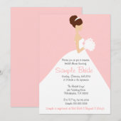 vrijgezellenfeest Brown Hair Bride Uitnodiging (Voorkant / Achterkant)