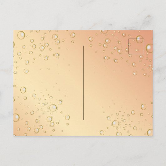 Vrijgezellenfeest bruch bubbelbubbelt gouden uitno briefkaart (Achterkant)