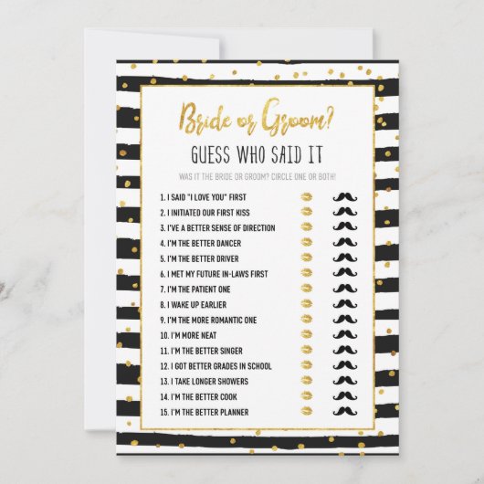 Vrijgezellenfeest bruid of bruidegom spel | Gouden Kaart (Voorkant)