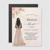 Vrijgezellenfeest bruid roos gouden blush pampas l magnetische uitnodiging (Voorkant / Achterkant)