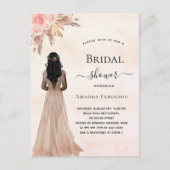 Vrijgezellenfeest bruid roos gouden pampas boho uitnodiging briefkaart (Voorkant)