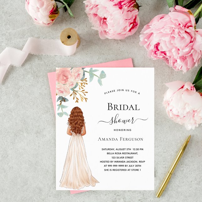 Vrijgezellenfeest bruid roos groene budget uitnodi (Creator heeft geüpload)