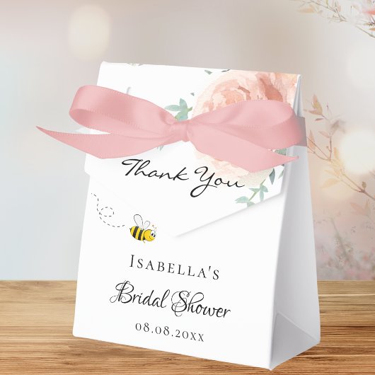 Vrijgezellenfeest bruid tot roze roze florale dank bedankdoosjes