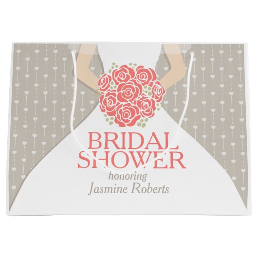 Vrijgezellenfeest bruidsjurk gepersonaliseerde cad large cadeautasje (Voorkant)