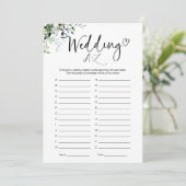 Vrijgezellenfeest bruiloft A-Z spel Kaart (Staand voorkant)