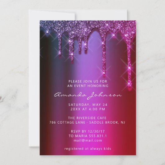 Vrijgezellenfeest bruiloft Birthday Roze Paarse ch Kaart (Voorkant)