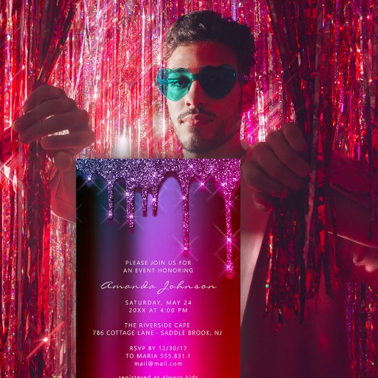 Vrijgezellenfeest bruiloft Birthday Roze Paarse ch Kaart