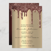 Vrijgezellenfeest bruiloft - goudbruine dribbels kaart (Voorkant / Achterkant)