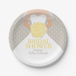 Vrijgezellenfeest bruiloft jurk aangepast papier b papieren bordje