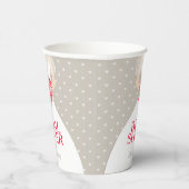 Vrijgezellenfeest bruiloft jurk rode roodbekertjes papieren bekers (Rechts)