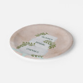 Vrijgezellenfeest, bruiloft met Greenery Papieren Bordje (Gekanteld)