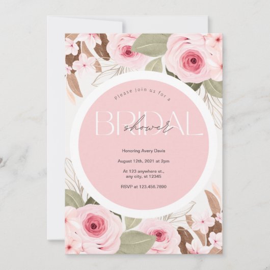 Vrijgezellenfeest Bruiloft roze bloemen Kaart (Voorkant)