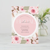 Vrijgezellenfeest Bruiloft roze bloemen Kaart (Staand voorkant)