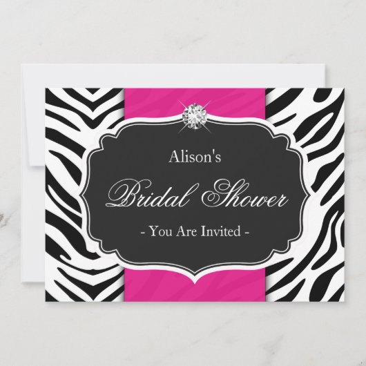 Vrijgezellenfeest bruiloft Shower Zebra Print Hot Kaart (Voorkant)