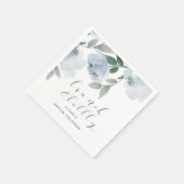 Vrijgezellenfeest Bruiloft Stoffig Blauw Waterverf Servet (Hoek)