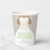 Vrijgezellenfeest bruiloft witte jurk groene rozen papieren bekers (Achterkant)