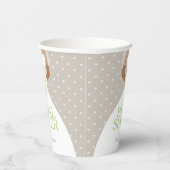 Vrijgezellenfeest bruiloft witte jurk groene rozen papieren bekers (Rechts)