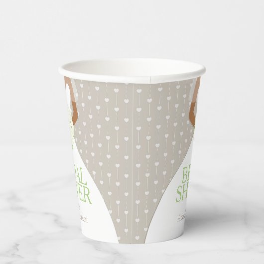 Vrijgezellenfeest bruiloft witte jurk groene rozen papieren bekers (Rechts)