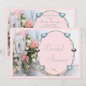 vrijgezellenfeest, bruin, duif en glazen bloem kaart (Voorkant / Achterkant)