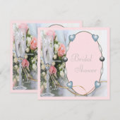 vrijgezellenfeest, bruin, duif en glazen bloem kaart (Voorkant / Achterkant)