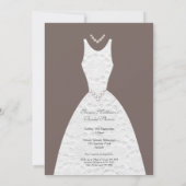 Vrijgezellenfeest Bruin Witte Trouwjurk Uitnodigin Kaart (Achterkant)