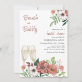 Vrijgezellenfeest Brunch and Bubble Autumn Flowers Kaart (Voorkant)