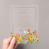 Vrijgezellenfeest Brunch & Bubble Boho Wild Flower Acryl Uitnodigingen (Insitu (Draagbaar))