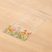 Vrijgezellenfeest Brunch & Bubble Boho Wild Flower Acryl Uitnodigingen (Laagn)