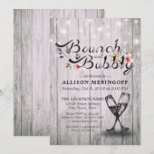 Vrijgezellenfeest Brunch Bubble Champagne Flutes W Kaart (Voorkant / Achterkant)