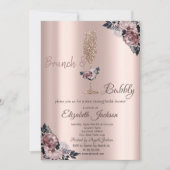 Vrijgezellenfeest Brunch & Bubble Floral Drift Kaart (Voorkant)