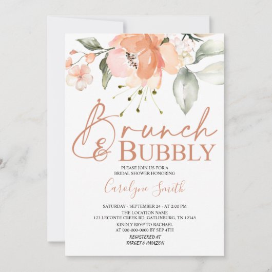 Vrijgezellenfeest Brunch & Bubble Invitation Kaart (Voorkant)