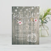 Vrijgezellenfeest Brunch Bubble Rustic Wood Mason  Kaart (Staand voorkant)