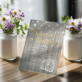 Vrijgezellenfeest Brunch Bubble Rustic Wood Mason  Kaart