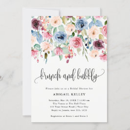 Vrijgezellenfeest Brunch & Bubble Waterverf Flower Kaart