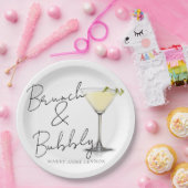 Vrijgezellenfeest Brunch en Bubble Cocktail Party Papieren Bordje (Feest)
