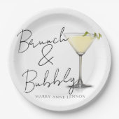 Vrijgezellenfeest Brunch en Bubble Cocktail Party Papieren Bordje (Voorkant)